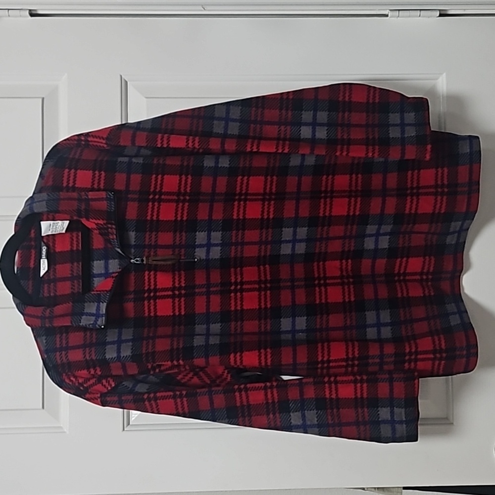 😎Active Studio Plaid Pullover Fleece with Zip Neck Size XL